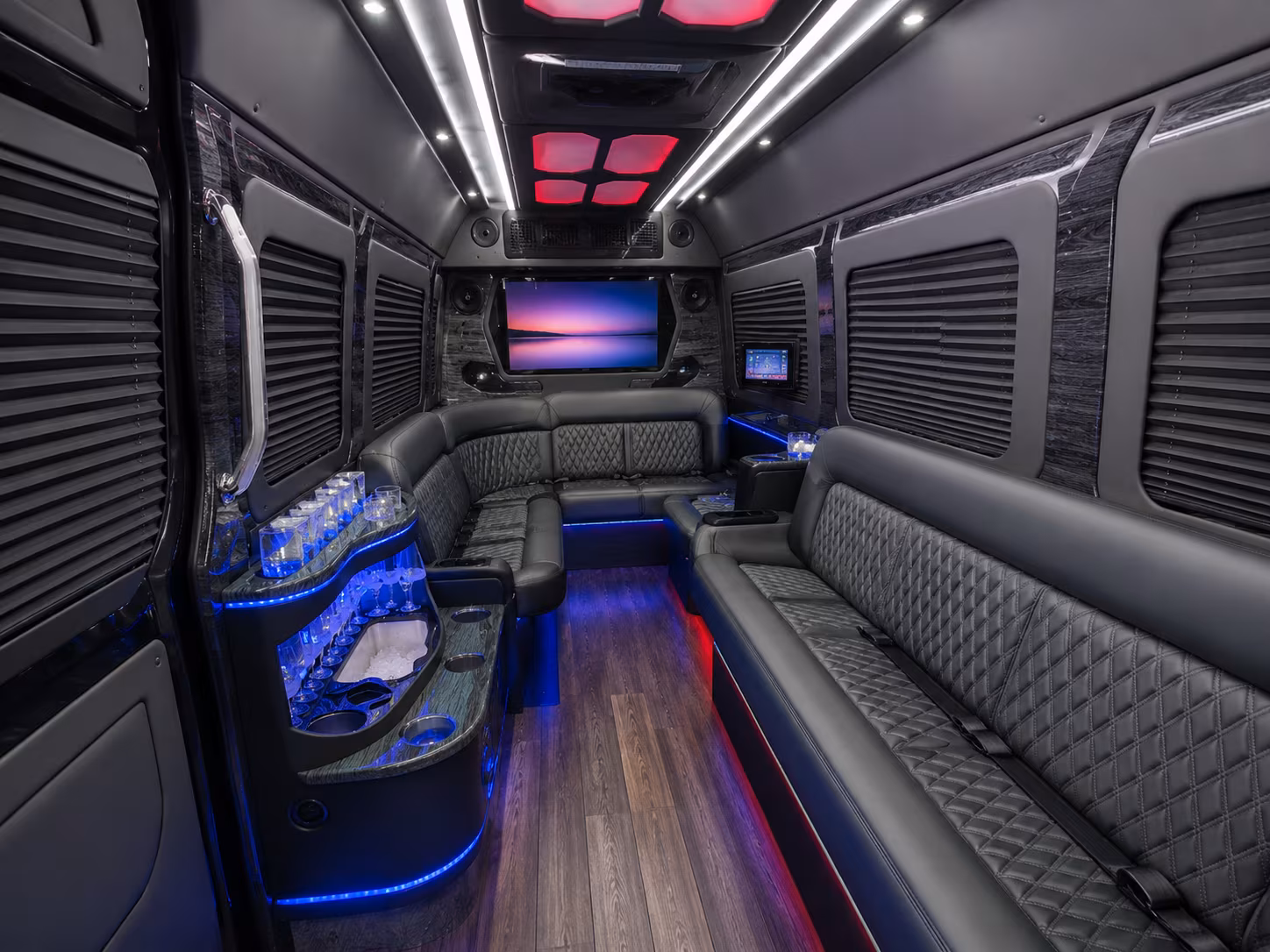 framingham 50 passenger party bus interior
